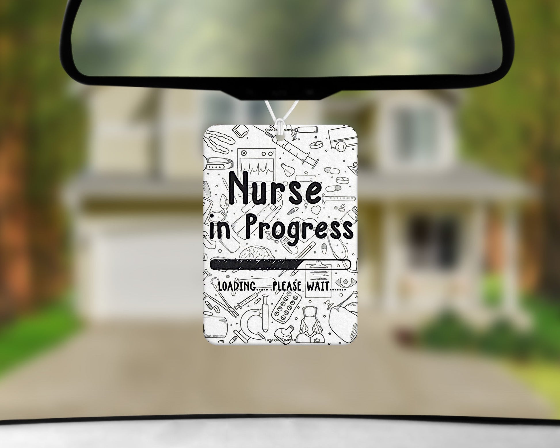 Nurse In Progress|Freshie|Includes Scent Bottle - Vehicle Air Freshener