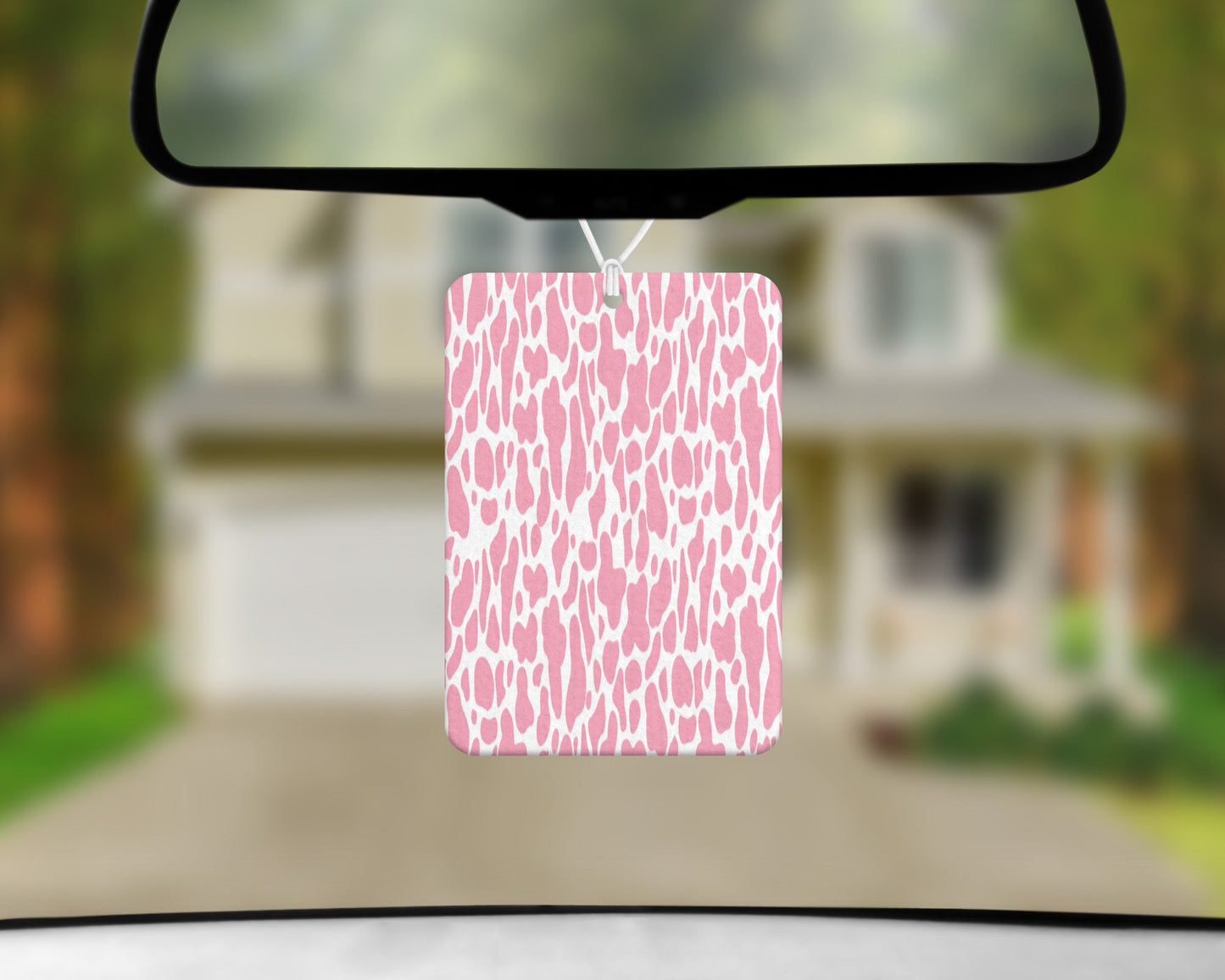 Pink Cow Print|Freshie|Includes Scent Bottle - Vehicle Air Freshener