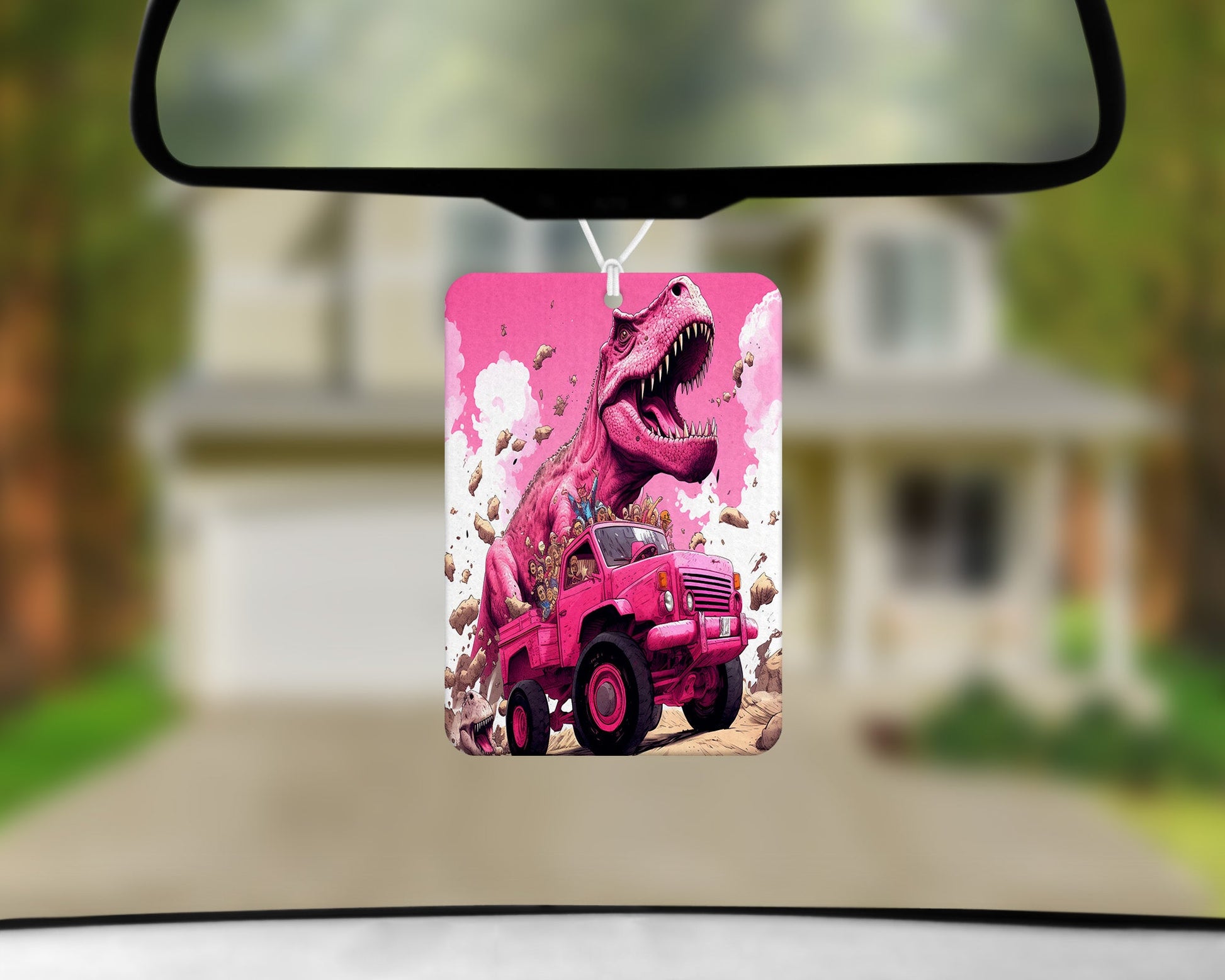 Pink Dinosaur|Freshie|Includes Scent Bottle - Vehicle Air Freshener