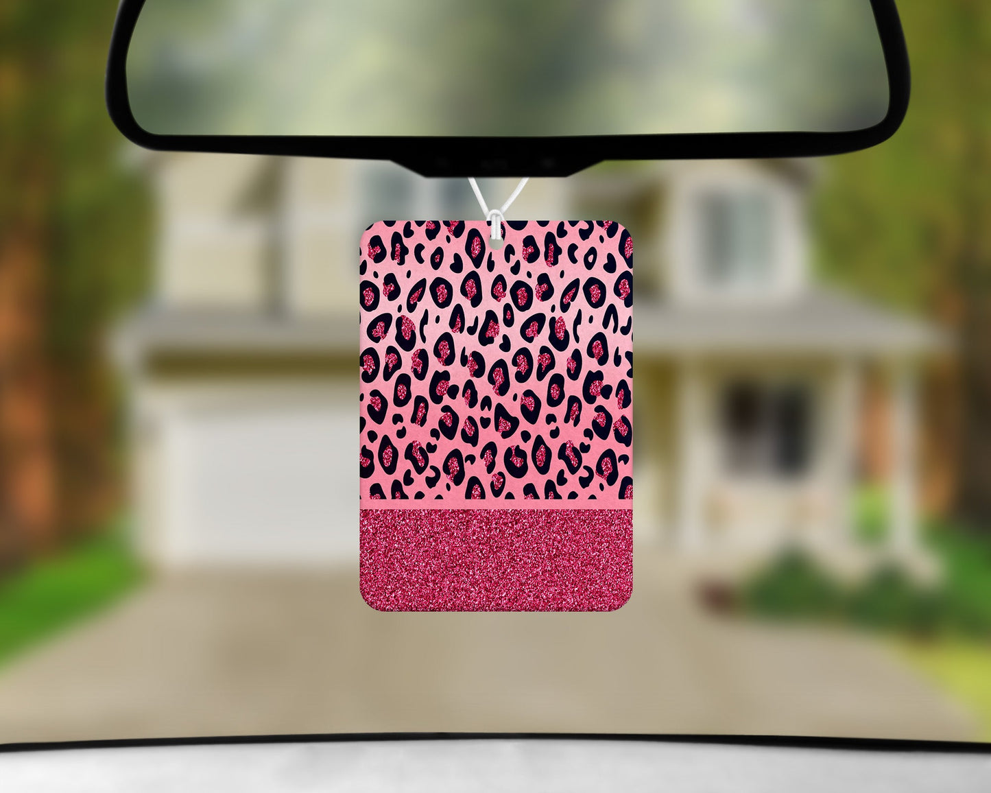 Pink Leopard Print|Freshie|Includes Scent Bottle - Vehicle Air Freshener