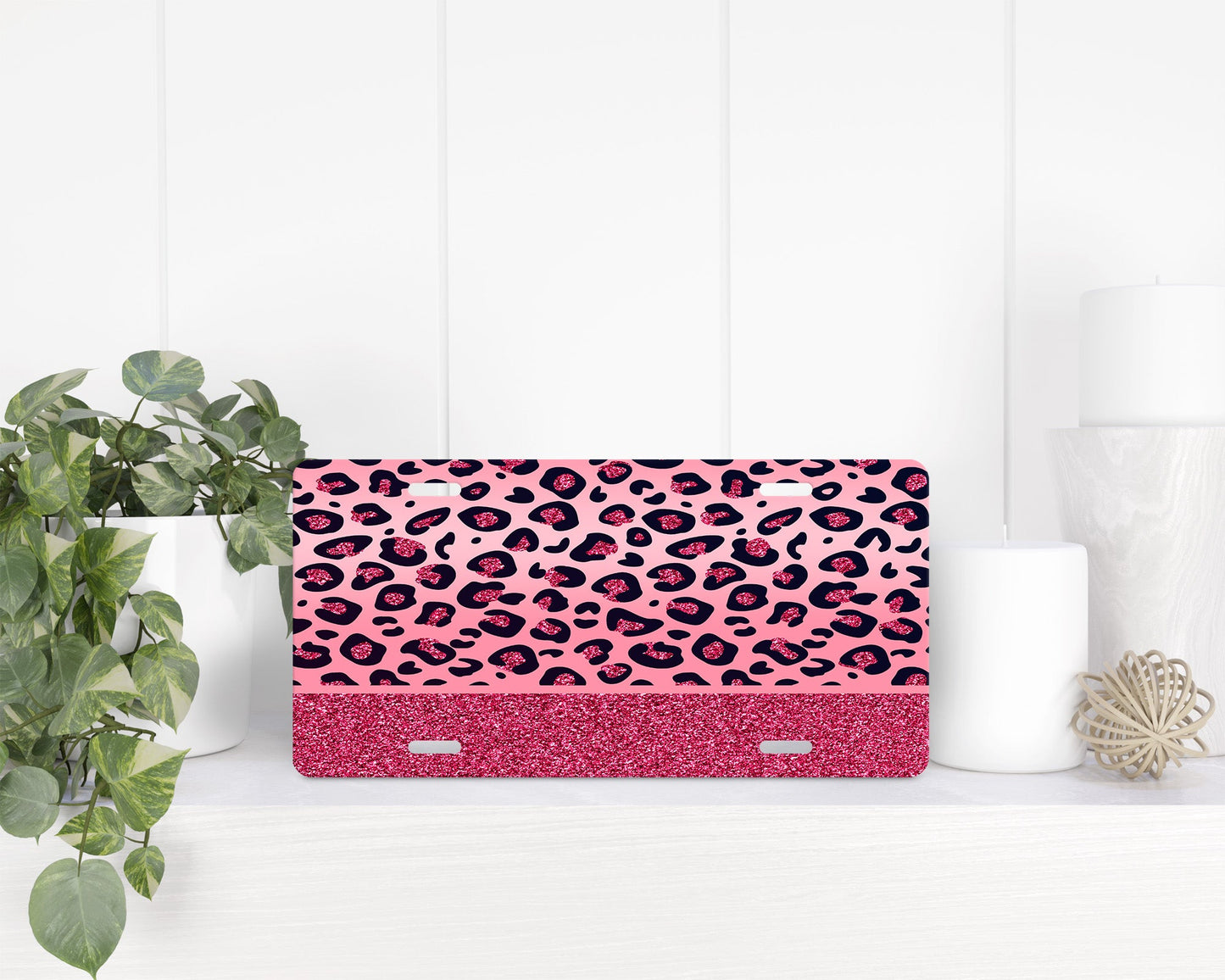 Pink Leopard Print|License Plate - Vehicle License Plates