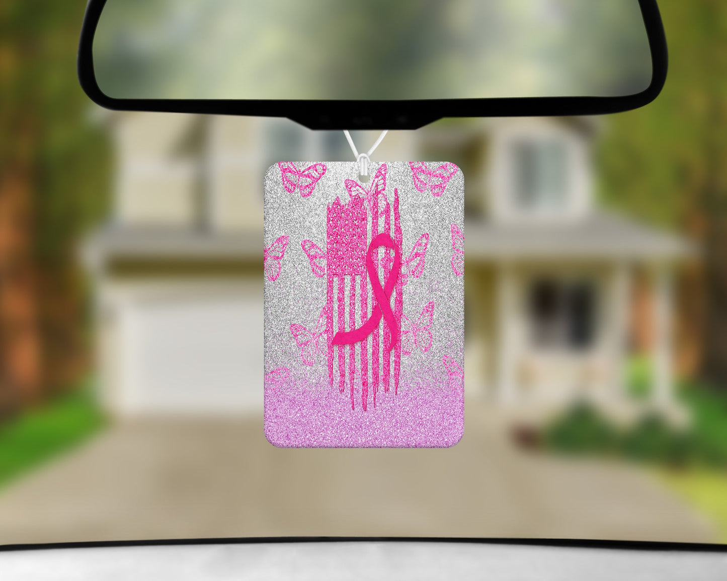 Pink Ribbon |Freshie|Includes Scent Bottle - Vehicle Air Freshener