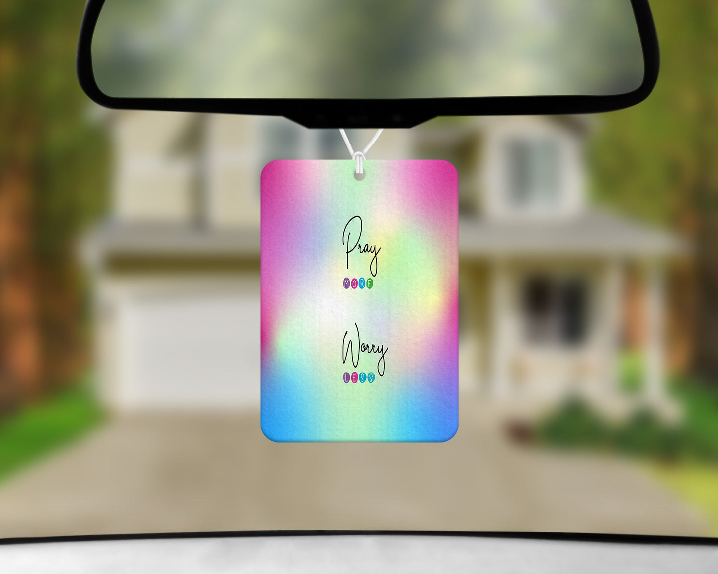 Pray More Worry Less Tie Dye|Freshie|Includes Scent Bottle - Vehicle Air Freshener