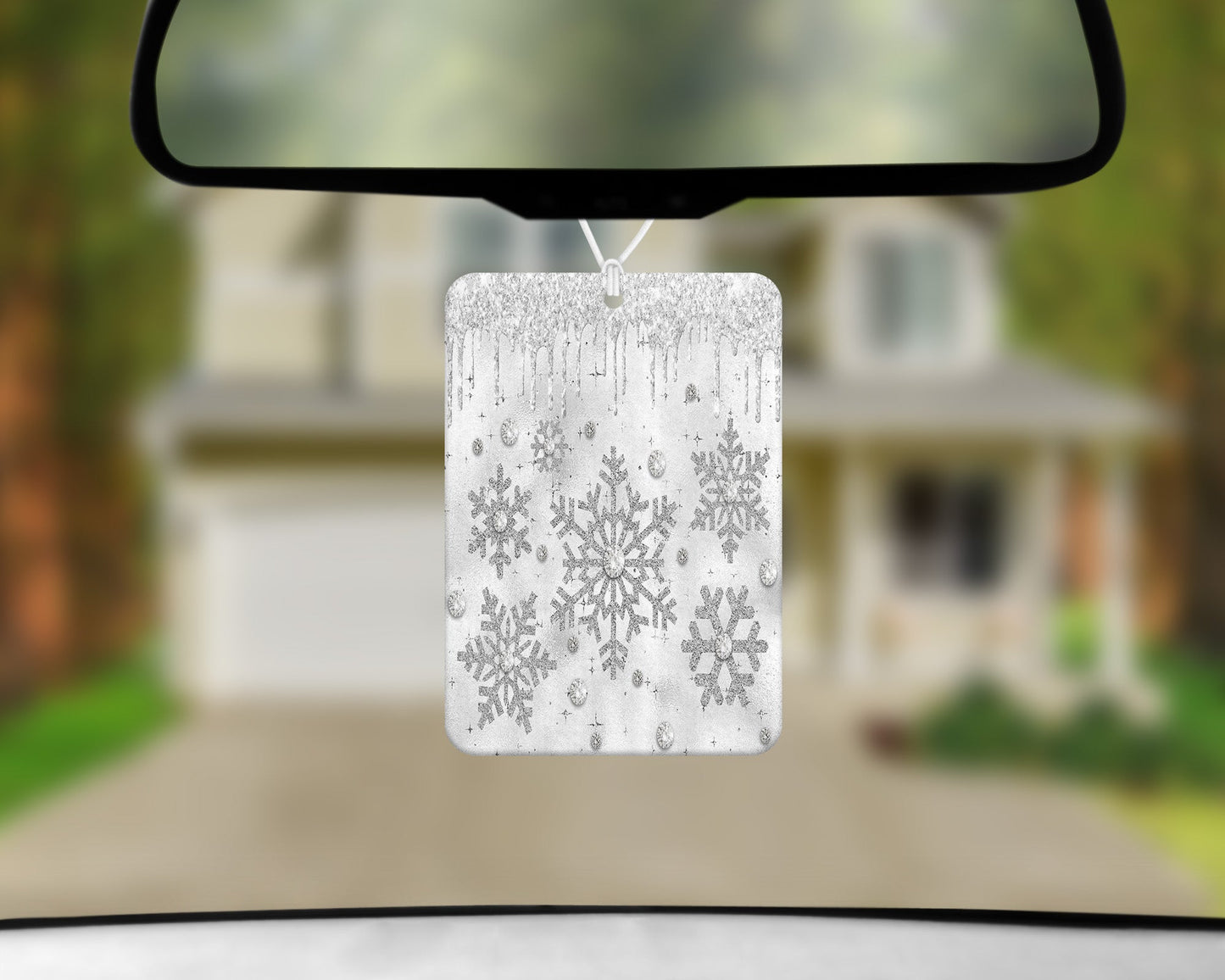 Snow Flakes|Freshie|Includes Scent Bottle - Vehicle Air Freshener