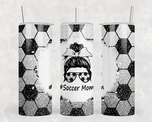 Soccer Mom - 20 oz Steel Skinny Tumbler - Optional Blue Tooth Speaker - Speaker Color will Vary - Tumblers
