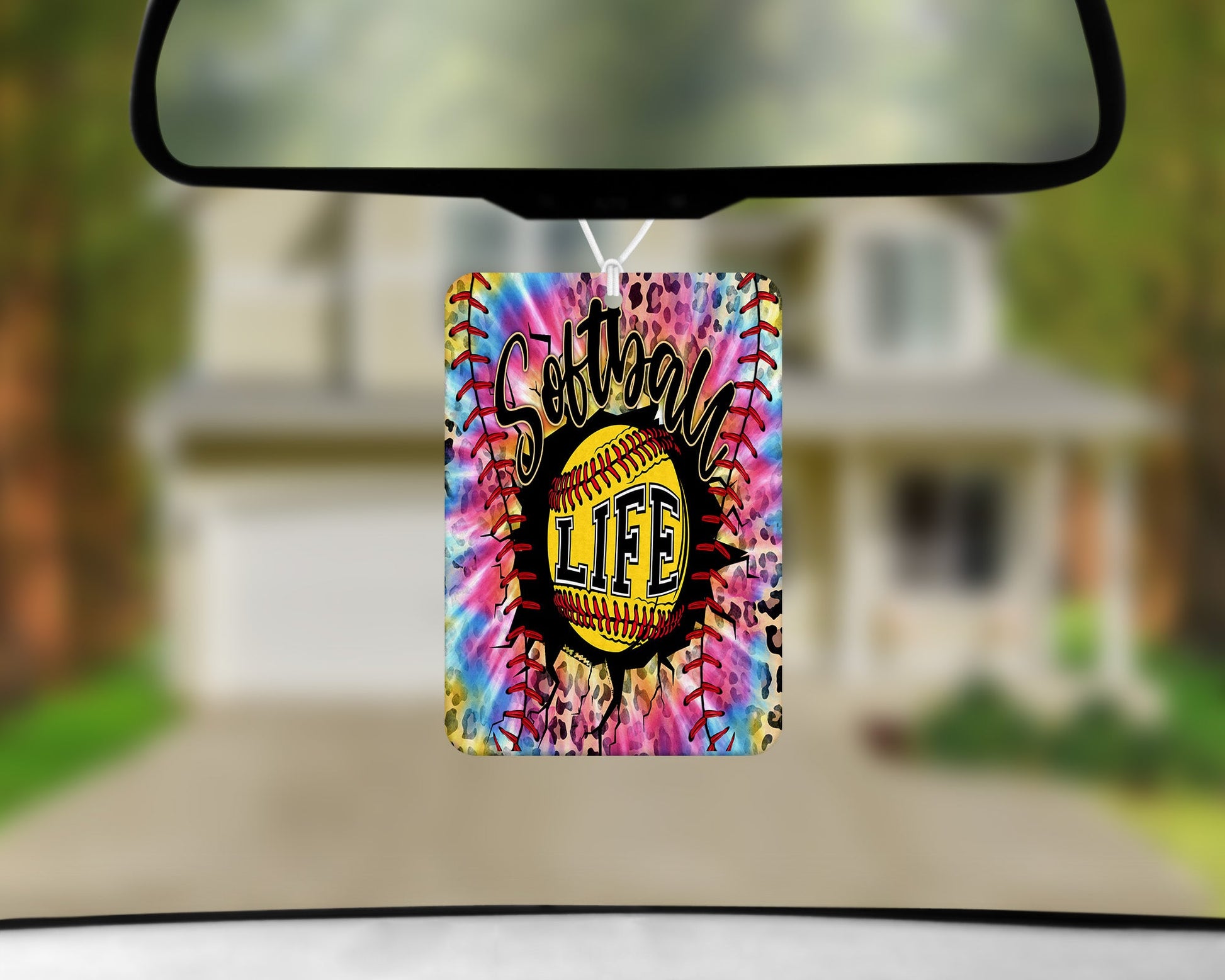 Softball Life Tie Dye|Freshie|Includes Scent Bottle - Vehicle Air Freshener