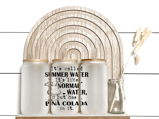 Summer Water Pina Colada - Frosted Libby Glass - Tumblers