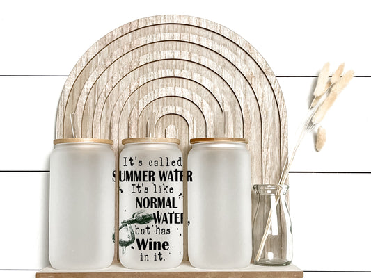 Summer Water Wine - Frosted Libby Glass - Tumblers