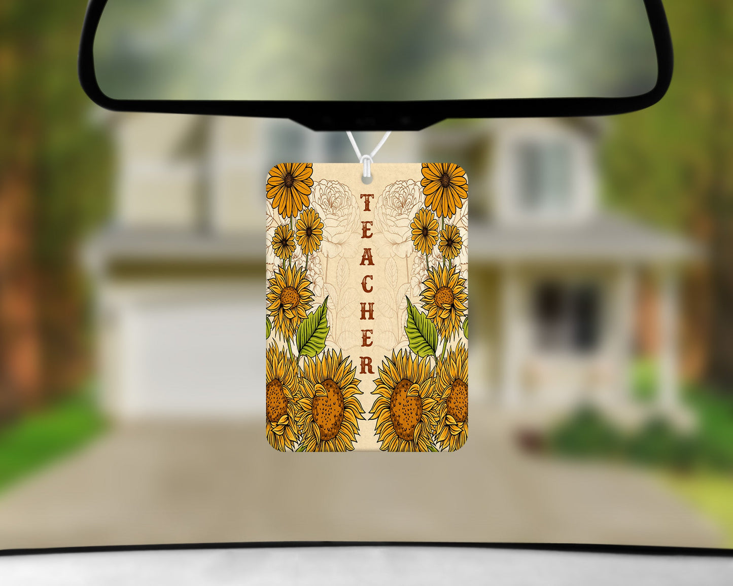Sunflower Teacher|Freshie|Includes Scent Bottle - Vehicle Air Freshener