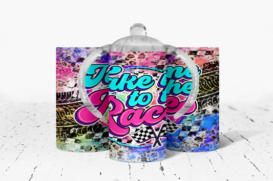 Take Me To The Races Insulated Kids Dual Lid Sippy Cup Tumbler - Tumblers