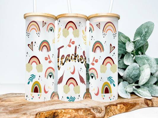 Teacher Rainbows|Frosted Glass - Tumblers