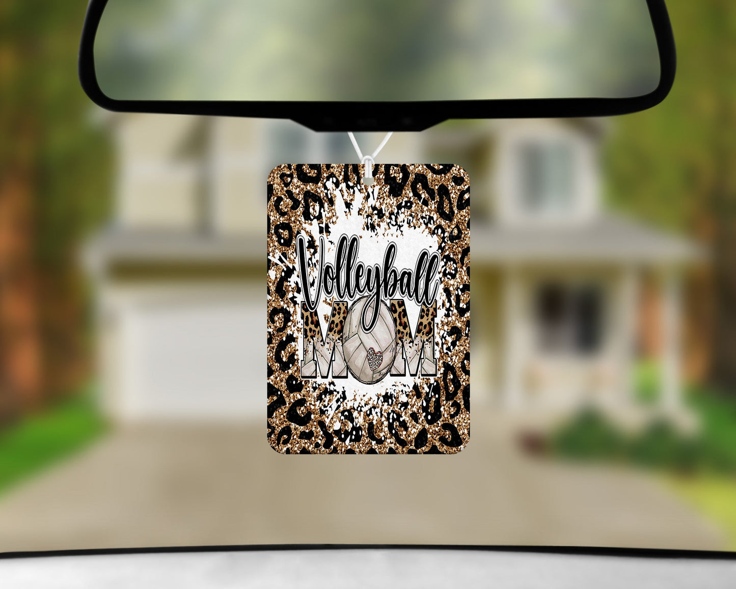 Volleyball Mom Leopard Print|Freshie|Includes Scent Bottle - Vehicle Air Freshener