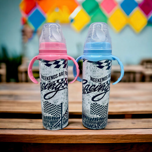 Weekends Are For Racing |Baby Bottle|Optional Top Color - Tumblers