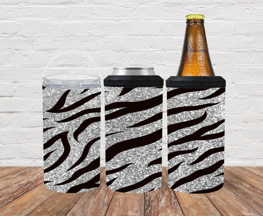 Zebra Print  Steel can hugger - optional speaker - Tumblers
