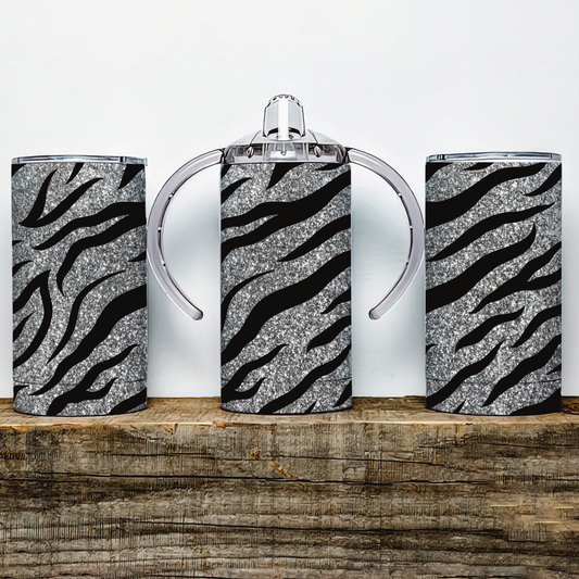 Zebra Print Insulated Kids Dual Lid Sippy Cup Tumbler - Tumblers
