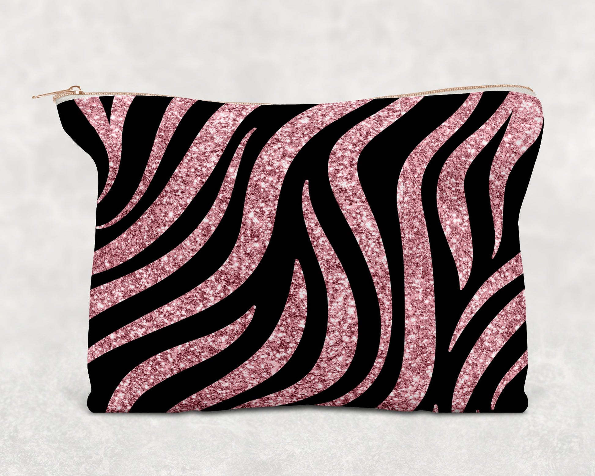 Zebra Stripes Printed Canvas Zipper Bag - Bag